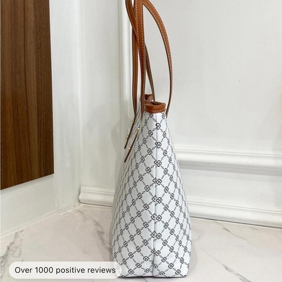 ⚠️Clearance Large White Patterned Tote Shoulder Bag - Picture 8 of 9